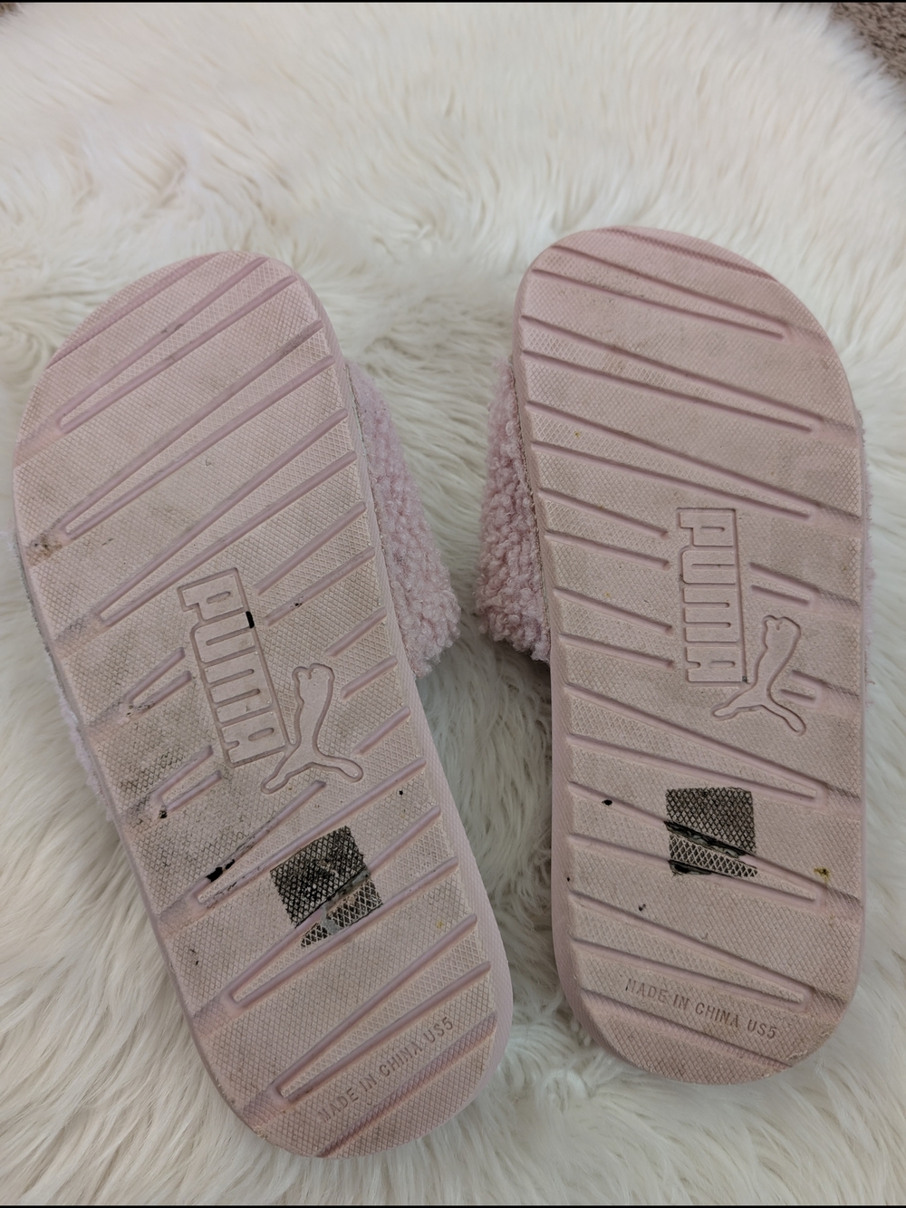 PUMA Cool Cat Sherpa slide sandals in lotus pink colorway Size 5 - Picture 6 of 10